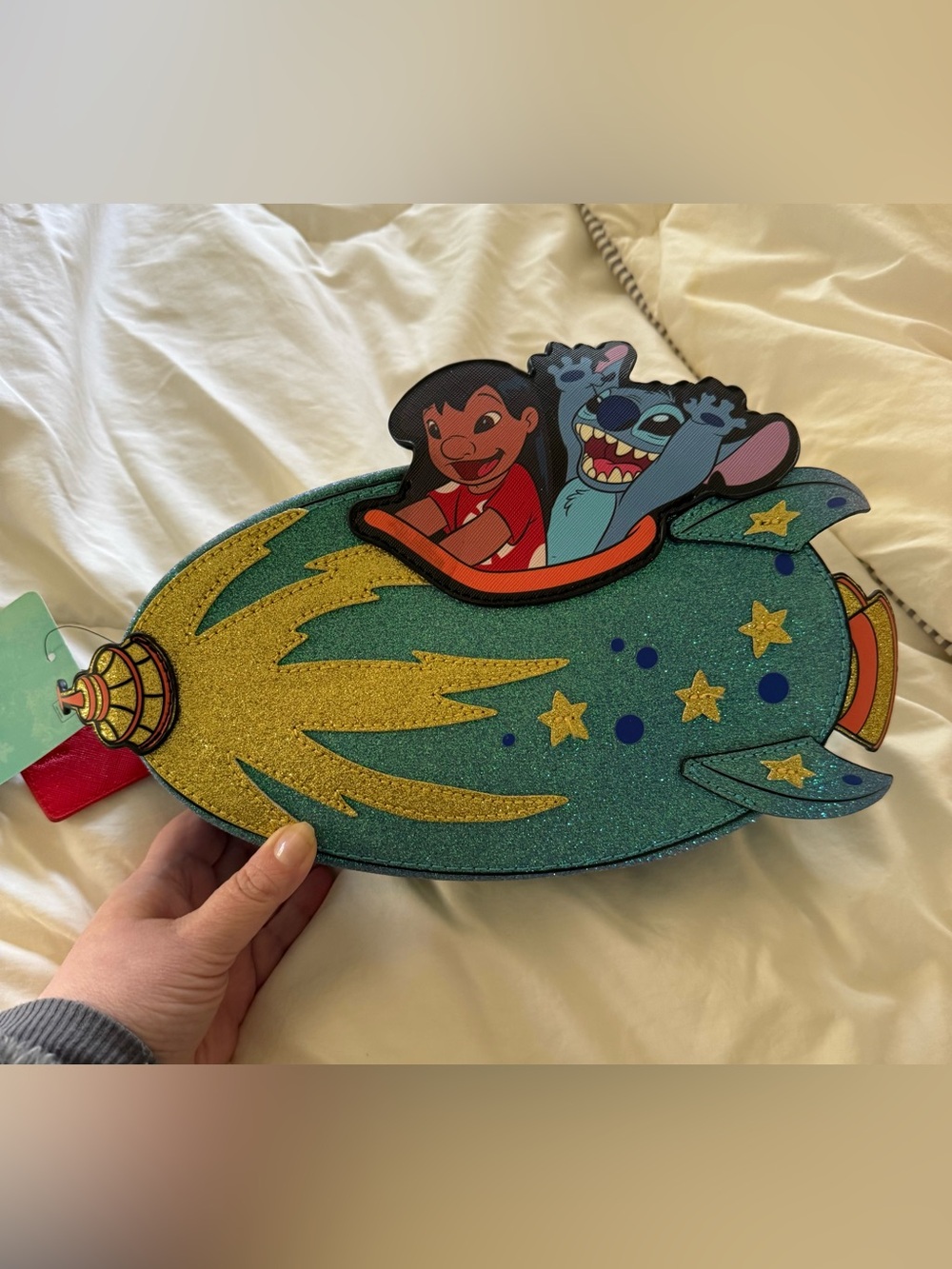 Bioworld Lilo & Stitch Glitter Rocket Crossbody Bag